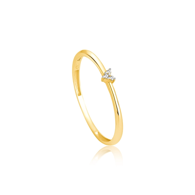 Anel The Icons mini coração ouro 18k com 1,5pts de Diamantes rodinados 1