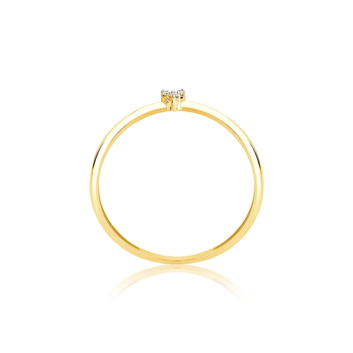 Anel The Icons mini coração ouro 18k com 1,5pts de Diamantes rodinados