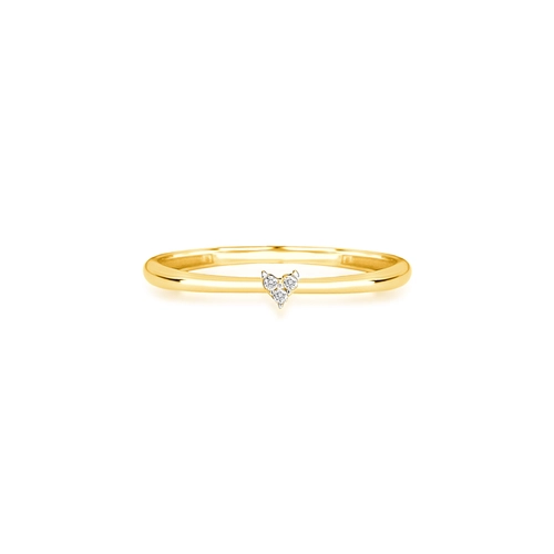 Anel The Icons mini coração ouro 18k com 1,5pts de Diamantes rodinados