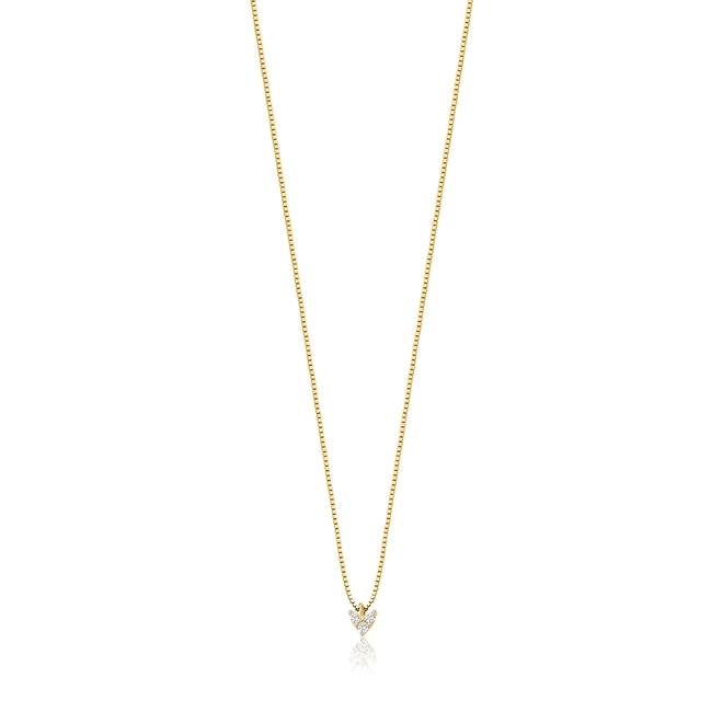 Gargantilha The Icons veneziana ouro 18k mini coração com Diamantes rodinados 1