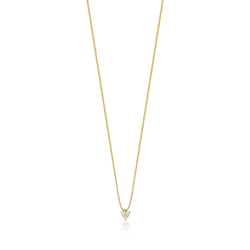 Gargantilha The Icons veneziana ouro 18k mini coração com Diamantes rodinados
