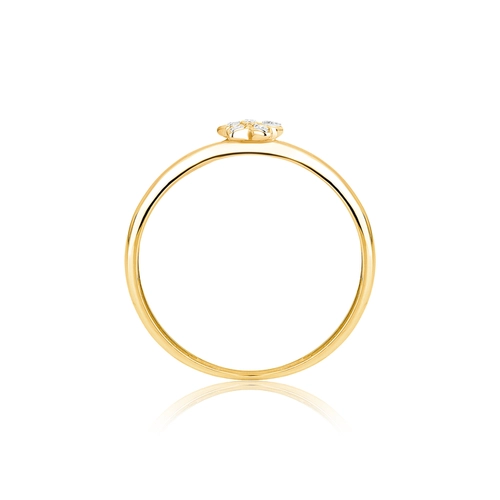 Anel The Icons ouro 18k mini flor com 3pts de Diamantes rodinados
