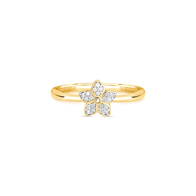 Anel The Icons ouro 18k flor com 10,5pts de Diamantes rodinados 2