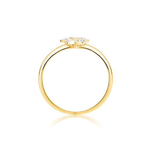 Anel The Icons ouro 18k flor com 10,5pts de Diamantes rodinados