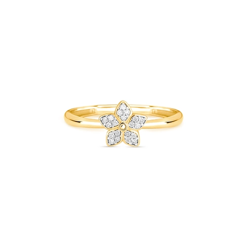 Anel The Icons ouro 18k flor com 10,5pts de Diamantes rodinados