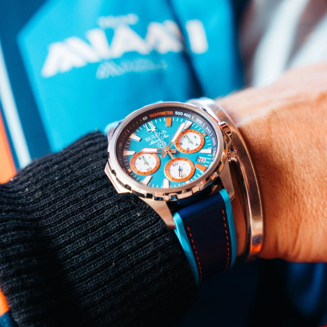 Relógio Bulova Marine Star Team Miami E1 Cronógrafo - 96B460 Azul 2