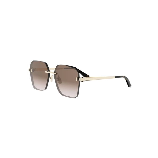 Óculos de Sol Bvlgari BV40066U_5833F Metal Dourado com lentes na cor Marrom Degradê 1