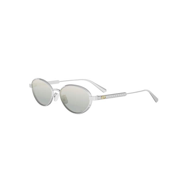 Óculos de Sol Christian Dior DiorCannage R1U CD40209U_5316X Metal Prata com lentes na cor Azul 1
