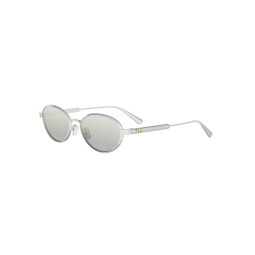 Óculos de Sol Christian Dior DiorCannage R1U CD40209U_5316X Metal Prata com lentes na cor Azul