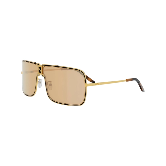 Óculos de Sol Fendi FE40195U_6730L Metal Dourado com lentes na cor Amarelo 1