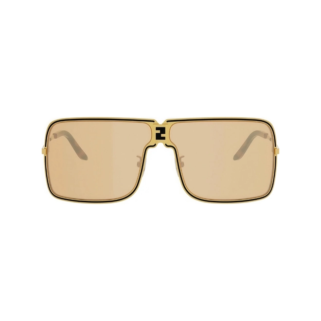 Óculos de Sol Fendi FE40195U_6730L Metal Dourado com lentes na cor Amarelo 2