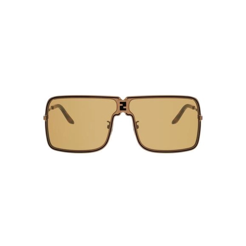 Óculos de Sol Fendi FE40195U_6745E Metal Bronze com lentes na cor Marrom