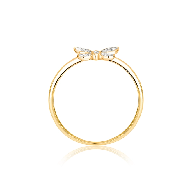 Anel The Icons ouro 18k borboleta com 11pts de Diamantes rodinados 3