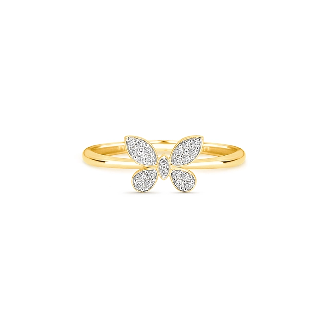 Anel The Icons ouro 18k borboleta com 11pts de Diamantes rodinados 2