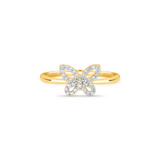 Anel The Icons borboleta vazada ouro 18k com 16,3pts de Diamantes rodinados 2