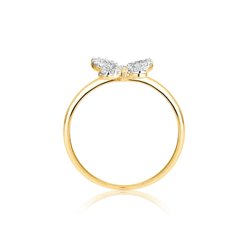 Anel The Icons borboleta vazada ouro 18k com 16,3pts de Diamantes rodinados