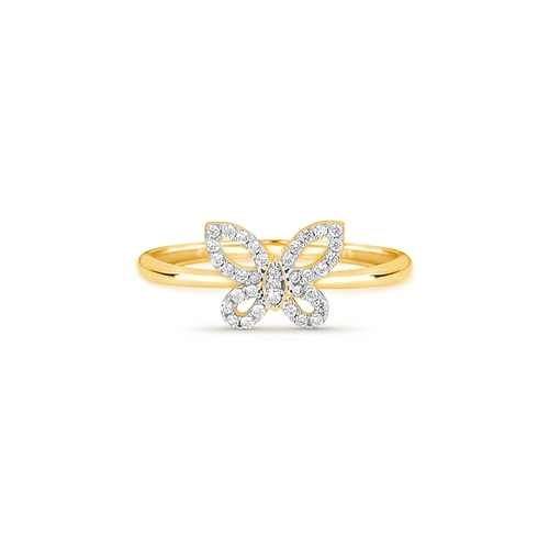 Anel The Icons borboleta vazada ouro 18k com 16,3pts de Diamantes rodinados
