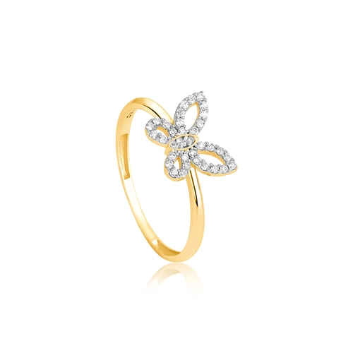 Anel The Icons borboleta vazada ouro 18k com 16,3pts de Diamantes rodinados