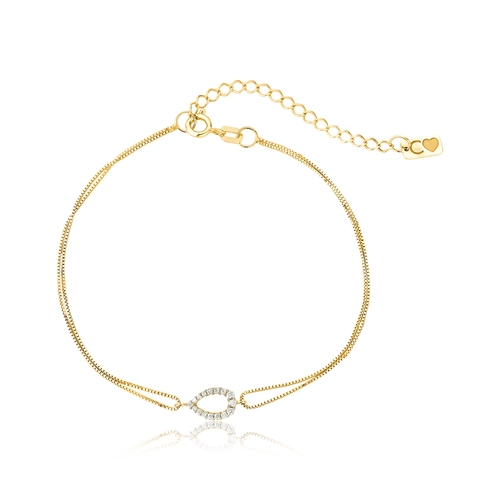 Pulseira The Icons veneziana ouro 18k com gota vazada de Diamantes rodinados