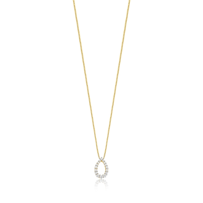 Gargantilha The Icons veneziana ouro 18k pingente gota com Diamantes 1