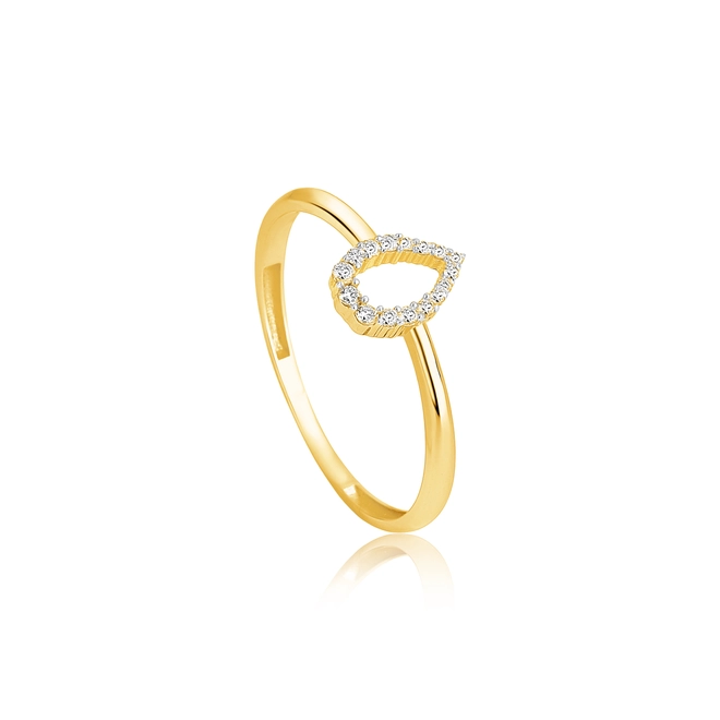 Anel The Icons gota vazada ouro 18k com 7,8pts de Diamantes rodinados 1