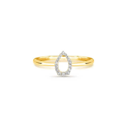 Anel The Icons gota vazada ouro 18k com 7,8pts de Diamantes rodinados