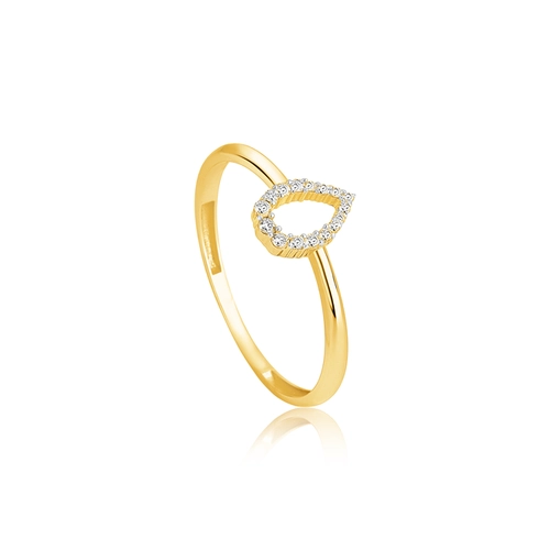 Anel The Icons gota vazada ouro 18k com 7,8pts de Diamantes rodinados