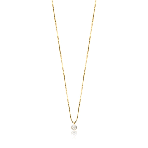 Gargantilha The Icons veneziana ouro18k mini flor de Diamantes rodinados