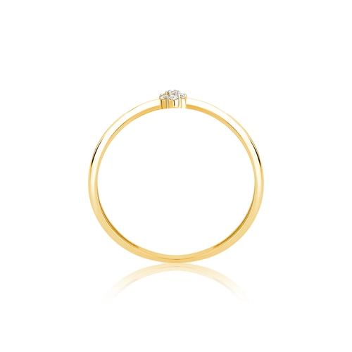 Anel The Icons mini flor ouro 18k com 3,5pts de Diamantes rodinados
