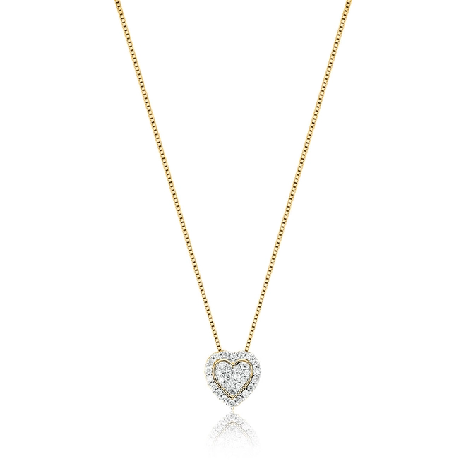 Gargantilha The Icons veneziana ouro 18k pingente coração de Diamantes rodinados 1