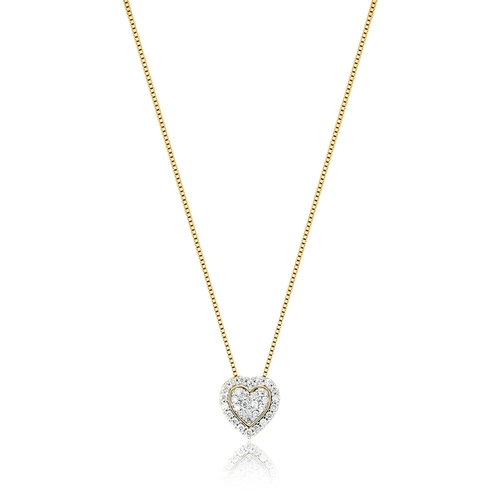 Gargantilha The Icons veneziana ouro 18k pingente coração de Diamantes rodinados