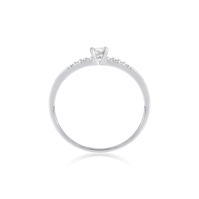 Anel Solitários New Desire ouro branco 18k com 19pts de Diamantes 3