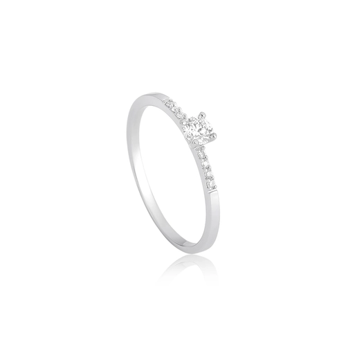 Anel Solitários New Desire ouro branco 18k com 19pts de Diamantes