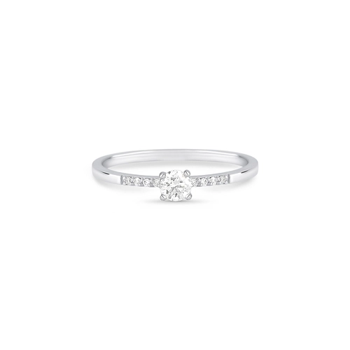 Anel Solitários New Desire ouro branco 18k com 19pts de Diamantes