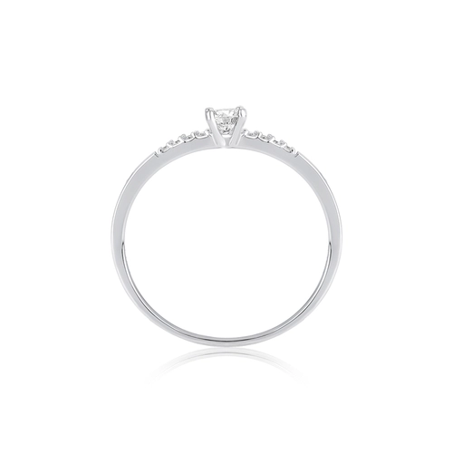 Anel Solitários New Desire ouro branco 18k com 19pts de Diamantes