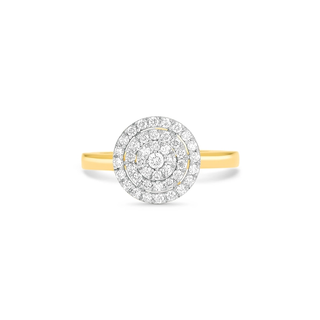 Anel Escada redondo ouro 18k com 37pts de Diamantes rodinados 2
