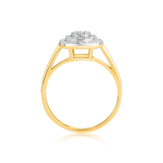 Anel Escada redondo ouro 18k com 37pts de Diamantes rodinados 3