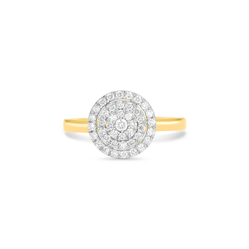 Anel Escada redondo ouro 18k com 37pts de Diamantes rodinados