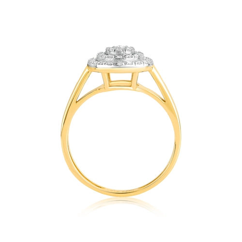 Anel Escada redondo ouro 18k com 37pts de Diamantes rodinados