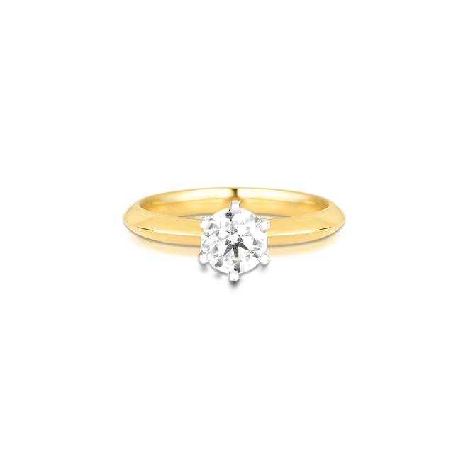 Anel Solitários Cisse ouro branco e amarelo 18k solitário 70pts de Diamantes 2