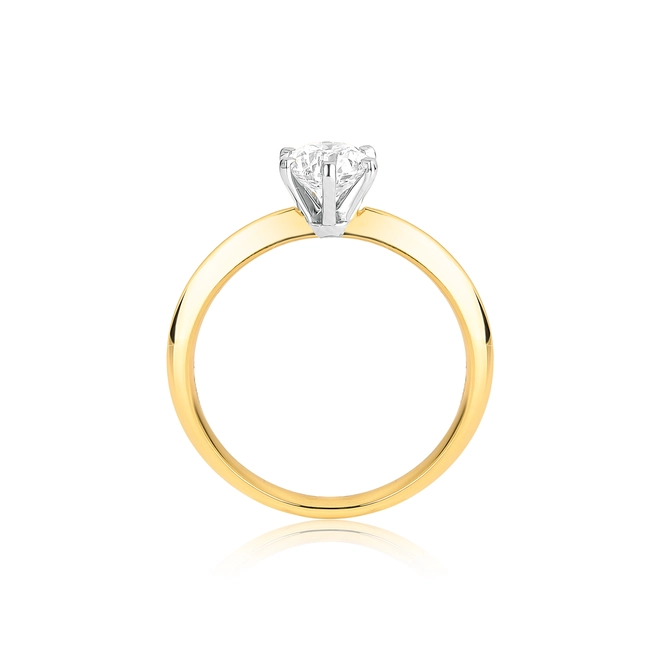 Anel Solitários Cisse ouro branco e amarelo 18k solitário 70pts de Diamantes 3