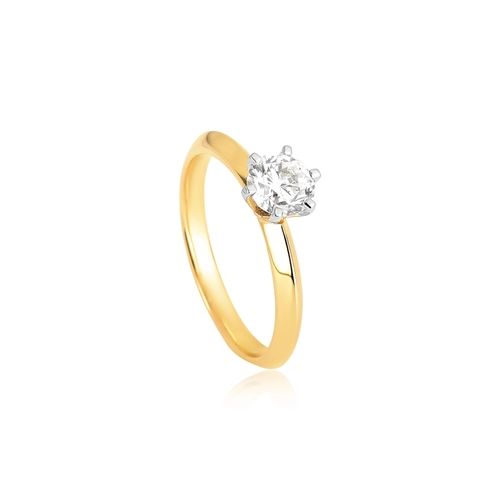 Anel Solitários Cisse ouro branco e amarelo 18k solitário 70pts de Diamantes
