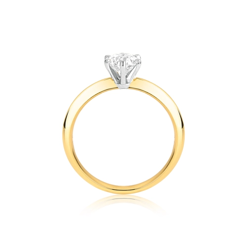 Anel Solitários Cisse ouro branco e amarelo 18k solitário 70pts de Diamantes