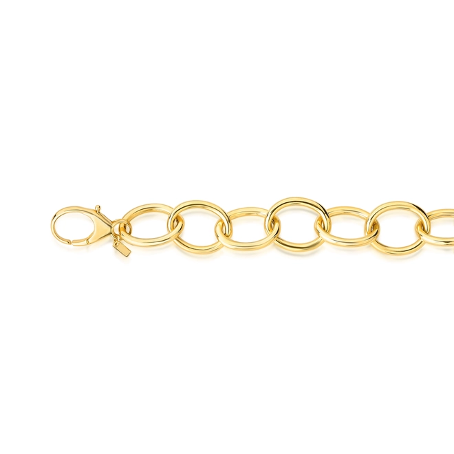 Corrente For me elo oval grande prata 925 dourada polida 4
