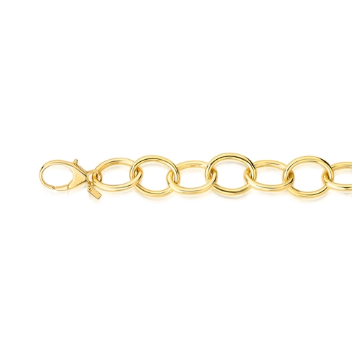 Corrente For me elo oval grande prata 925 dourada polida