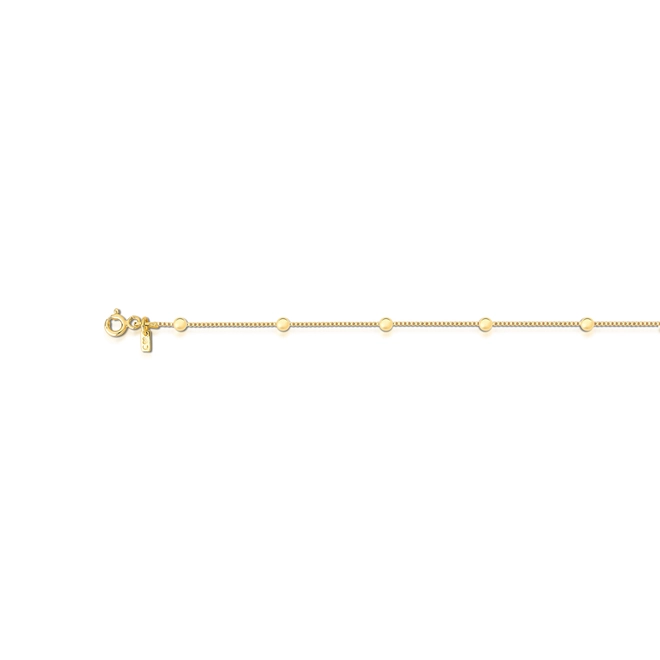 Corrente For me veneziana em prata 925 dourada intercalada com bolinhas polidas 50CM 4