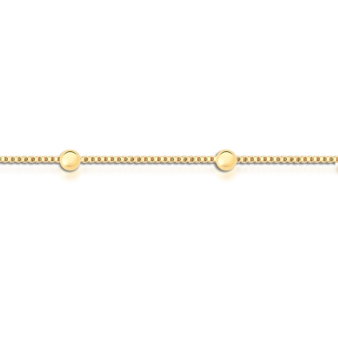 Corrente For me veneziana em prata 925 dourada intercalada com bolinhas polidas 50CM 2