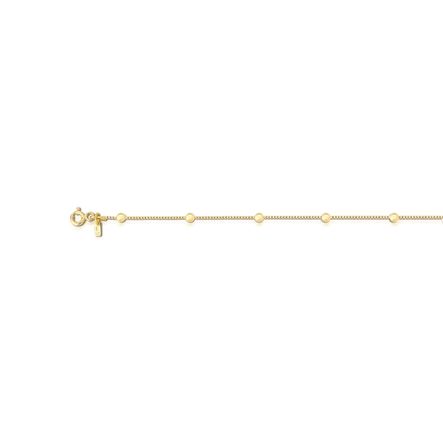 Corrente For me veneziana em prata 925 dourada intercalada com bolinhas polidas 50CM
