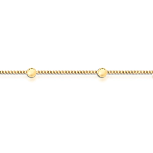 Corrente For me veneziana em prata 925 dourada intercalada com bolinhas polidas 50CM