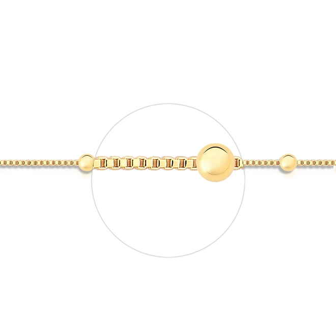 Corrente For me veneziana em prata 925 dourada intercalada com bolinhas polidas 45CM 3